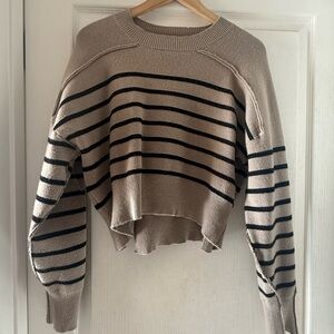 House of Harlow 1960 Tan and Black Striped Sweater